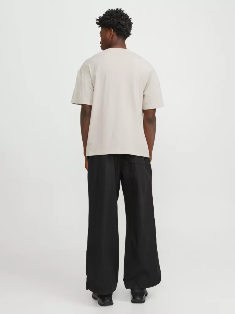 JACK & JONES Koszulki^Gładki Okrągły dekolt T-shirt Szary