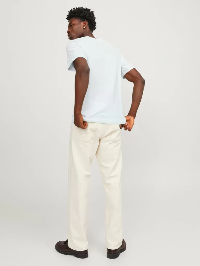 JACK & JONES Koszulki^Gładki Okrągły dekolt T-shirt Niebieski