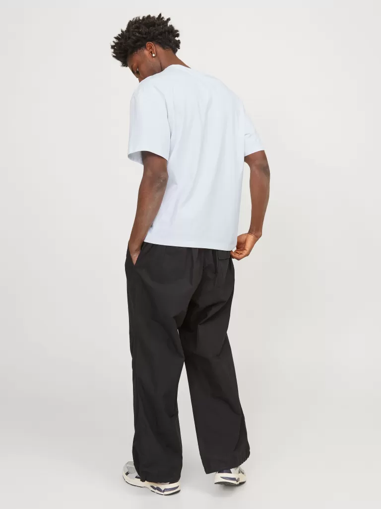 JACK & JONES Koszulki^Gładki Okrągły dekolt T-shirt Biały