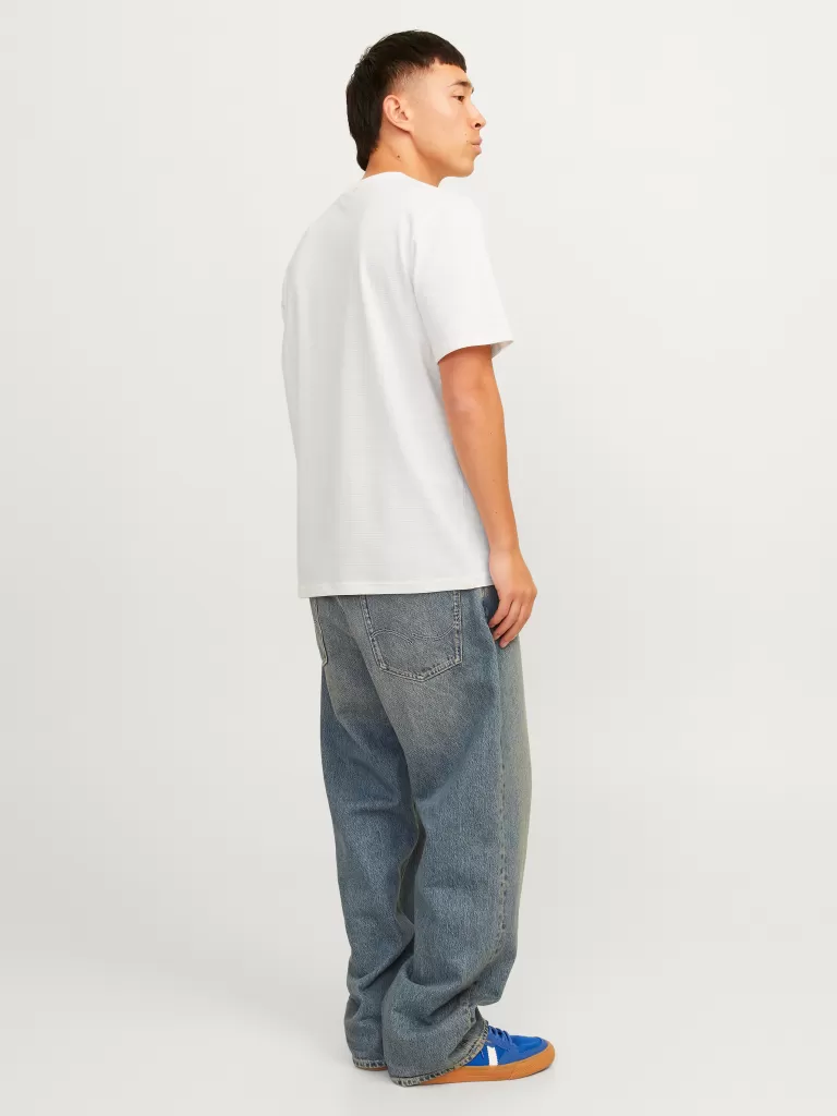 JACK & JONES Koszulki^Gładki Okrągły dekolt T-shirt Biały