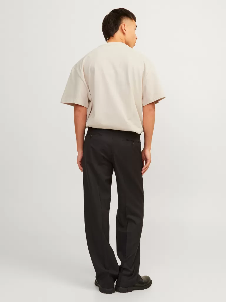 JACK & JONES Koszulki^Gładki Okrągły dekolt T-shirt Beżowy
