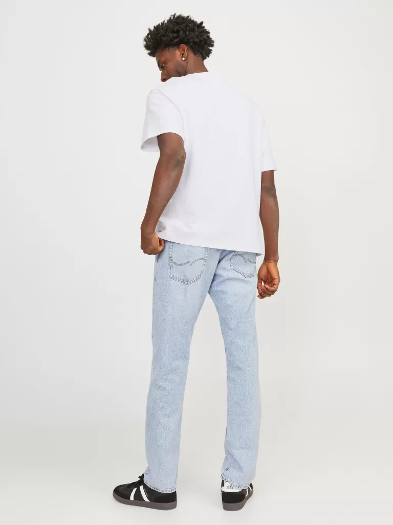 JACK & JONES Koszulki^Gładki Okrągły dekolt T-shirt Biały