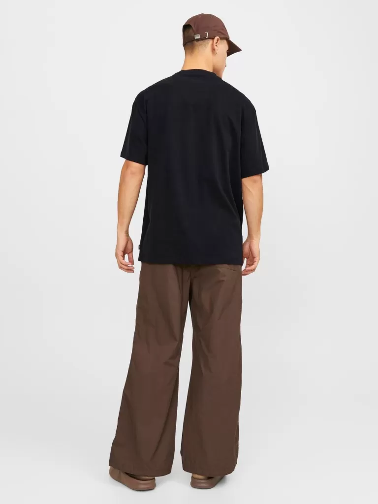 JACK & JONES Koszulki^Gładki Okrągły dekolt T-shirt Czarny