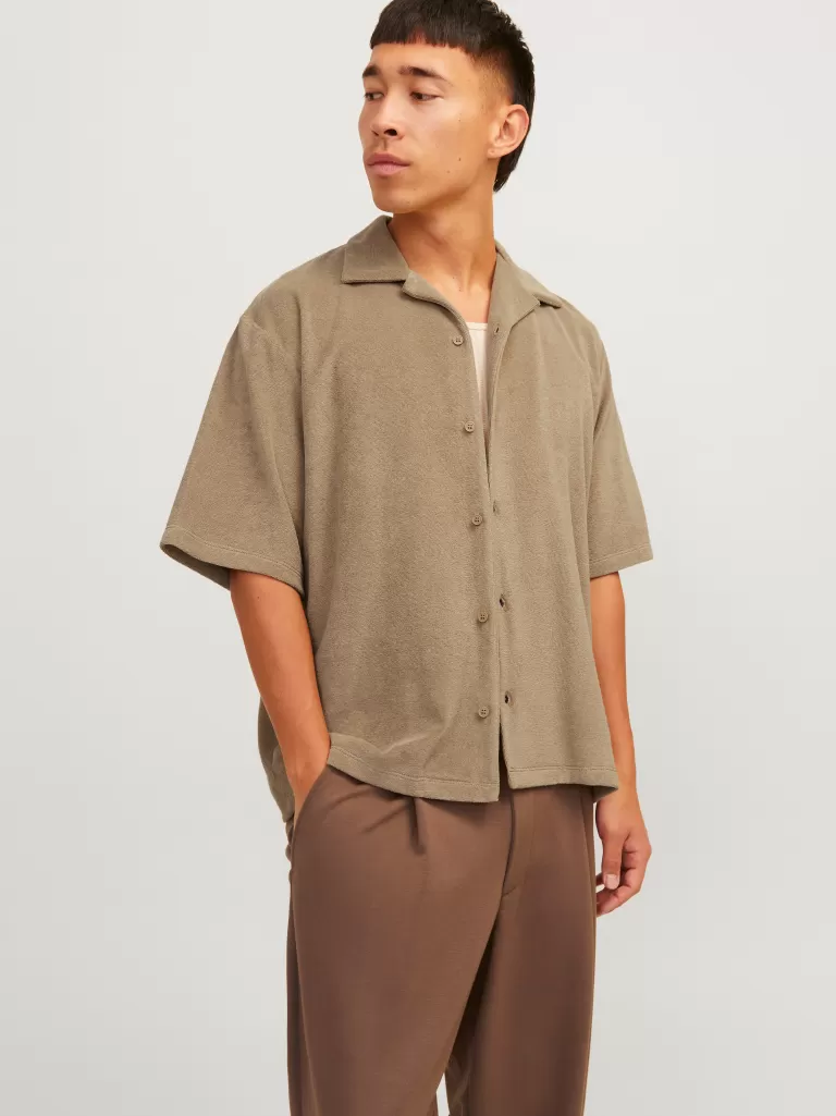 JACK & JONES Koszulki^Gładki Polo T-shirt Brązowy
