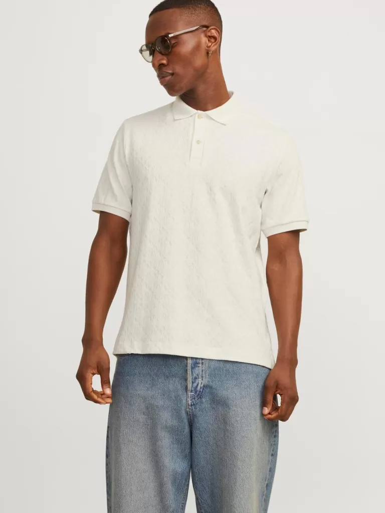 JACK & JONES Koszulki^Gładki Polo T-shirt Żółty