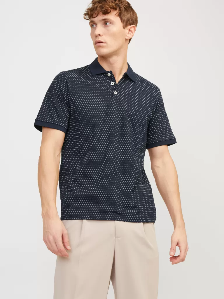 JACK & JONES Koszulki^Gładki Polo T-shirt Niebieski