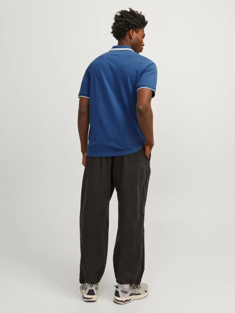JACK & JONES Koszulki^Gładki Polo T-shirt Niebieski