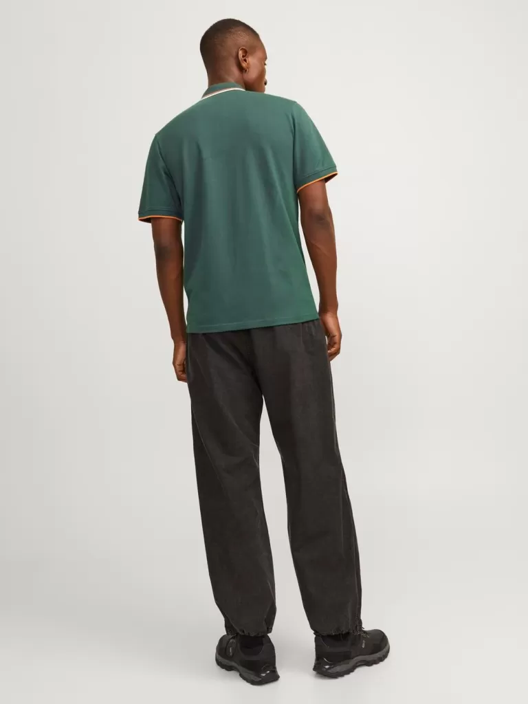 JACK & JONES Koszulki^Gładki Polo T-shirt Zielony