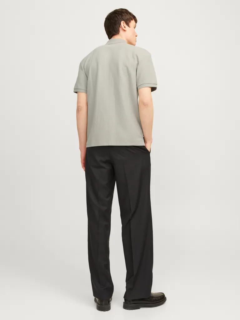 JACK & JONES Koszulki^Gładki Polo T-shirt Szary