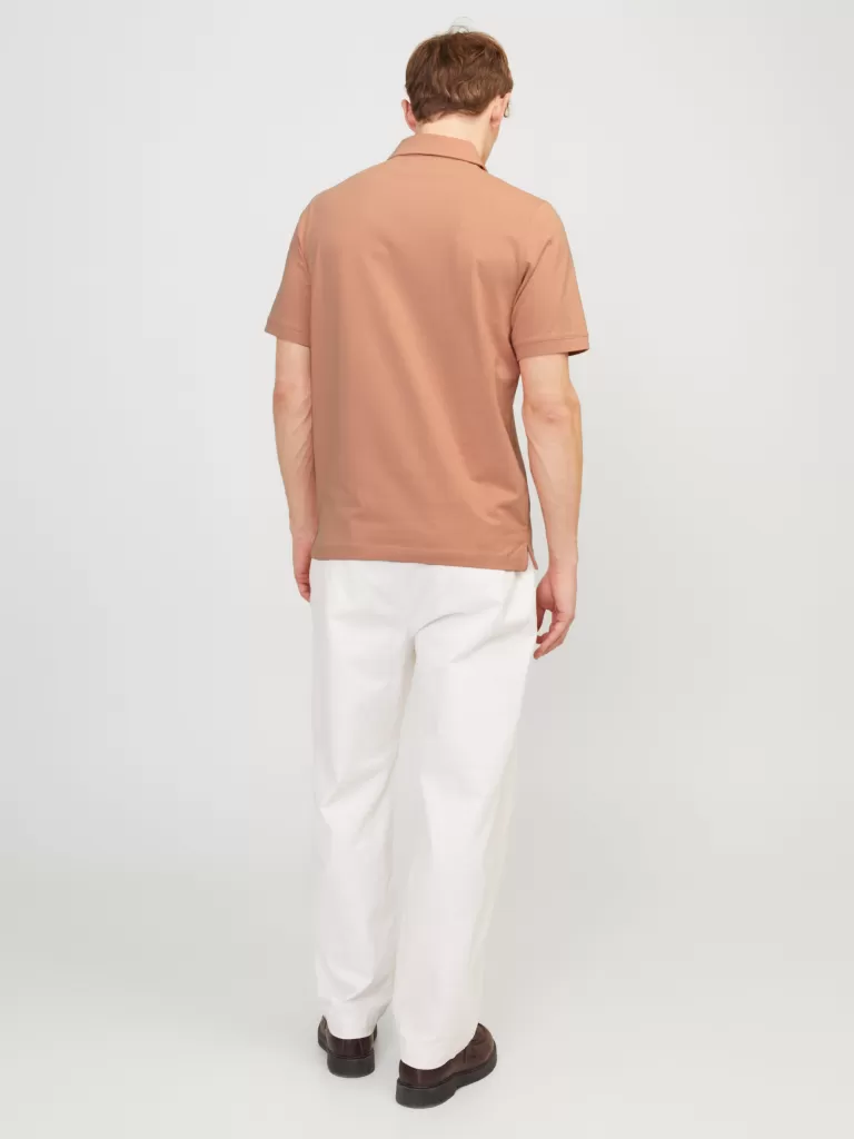 JACK & JONES Koszulki^Gładki Polo T-shirt Pomarańczowy