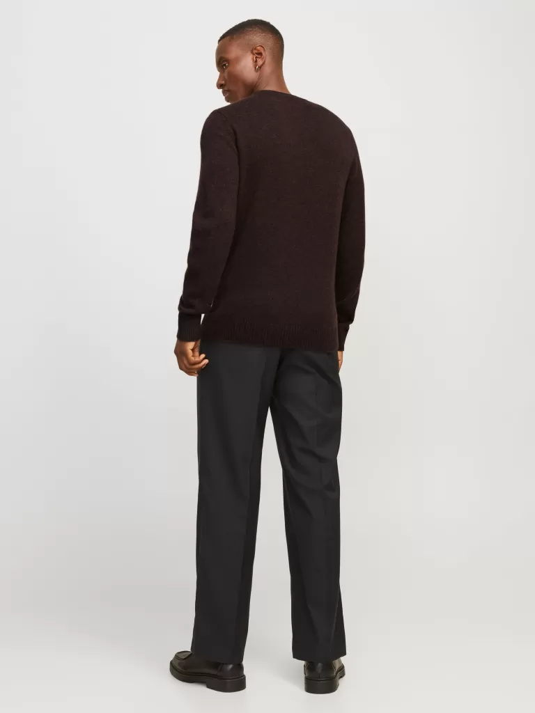 JACK & JONES Swetry^Gładki Sweter wkładany przez głowę Czerwony