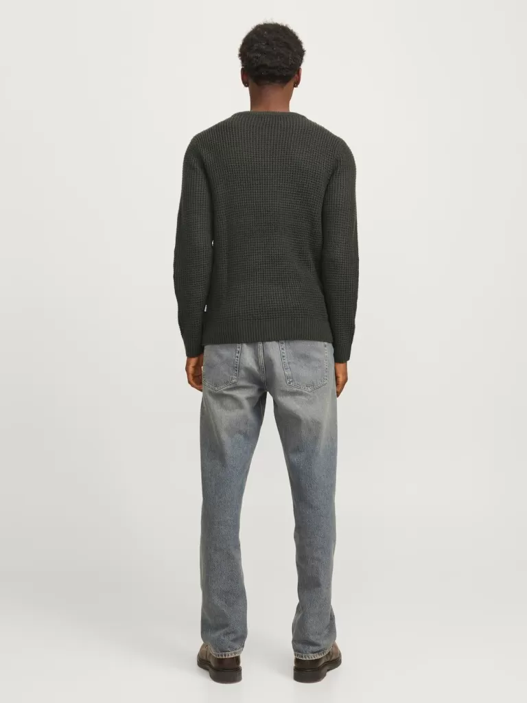 JACK & JONES Swetry^Gładki Sweter wkładany przez głowę Zielony