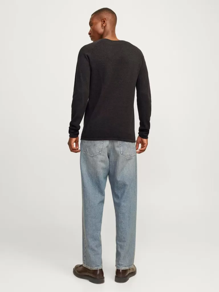 JACK & JONES Swetry^Gładki Sweter wkładany przez głowę Brązowy