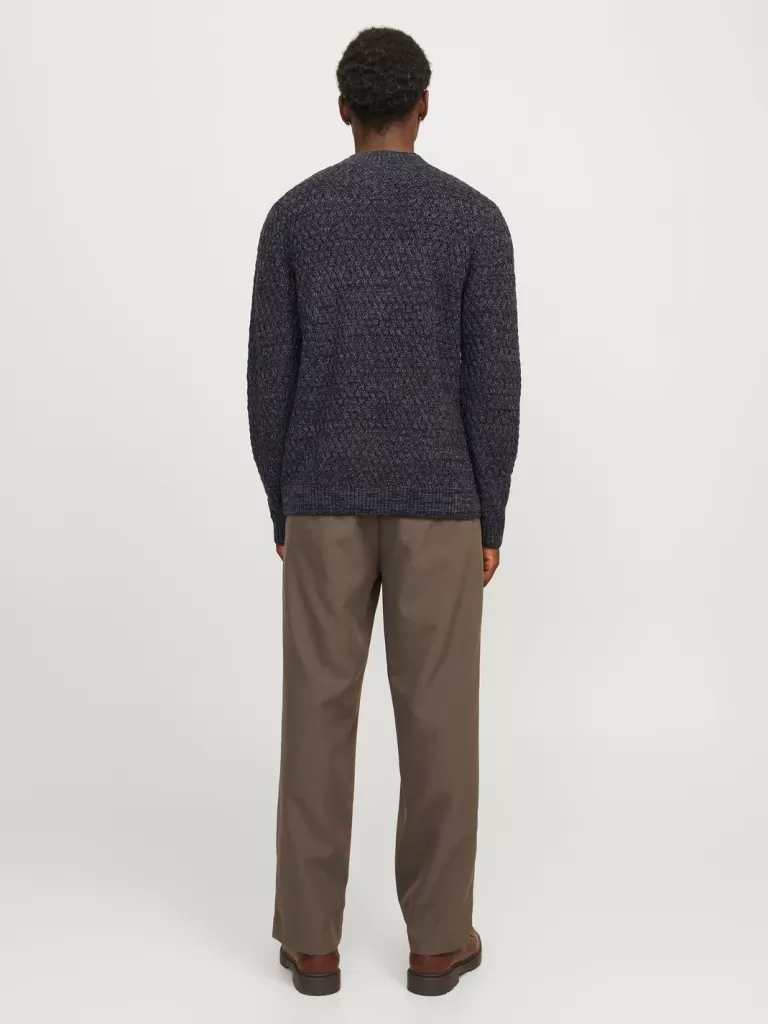 JACK & JONES Swetry^Gładki Sweter wkładany przez głowę Czarny