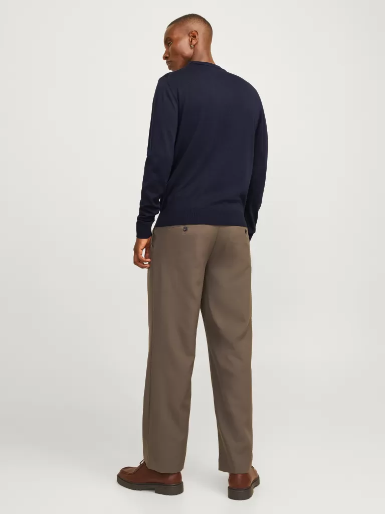 JACK & JONES Swetry^Gładki Sweter wkładany przez głowę Niebieski