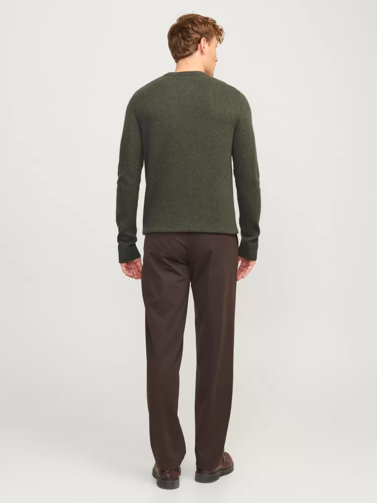 JACK & JONES Swetry^Gładki Sweter wkładany przez głowę Zielony