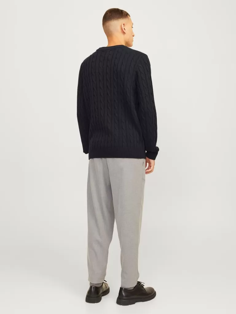 JACK & JONES Swetry^Gładki Sweter wkładany przez głowę Niebieski
