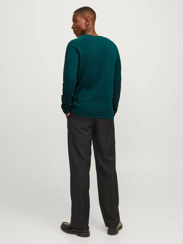 JACK & JONES Swetry^Gładki Sweter wkładany przez głowę Zielony