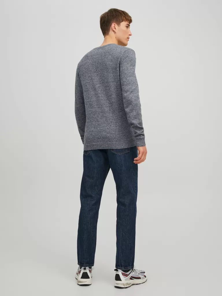 JACK & JONES Swetry^Gładki Sweter wkładany przez głowę Szary
