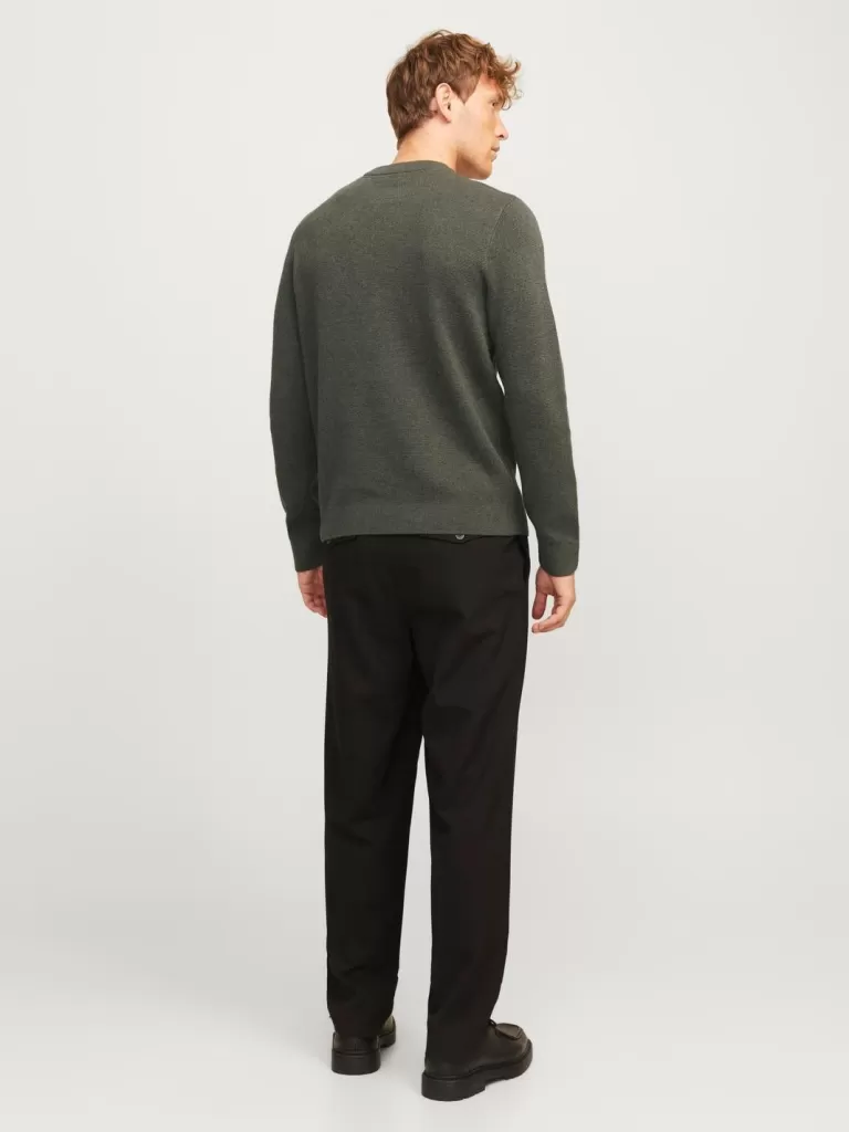 JACK & JONES Swetry^Gładki Sweter wkładany przez głowę Zielony