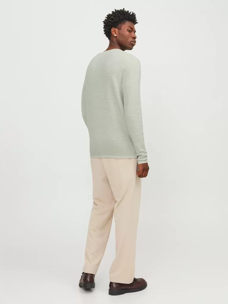 JACK & JONES Swetry^Gładki Sweter wkładany przez głowę Zielony