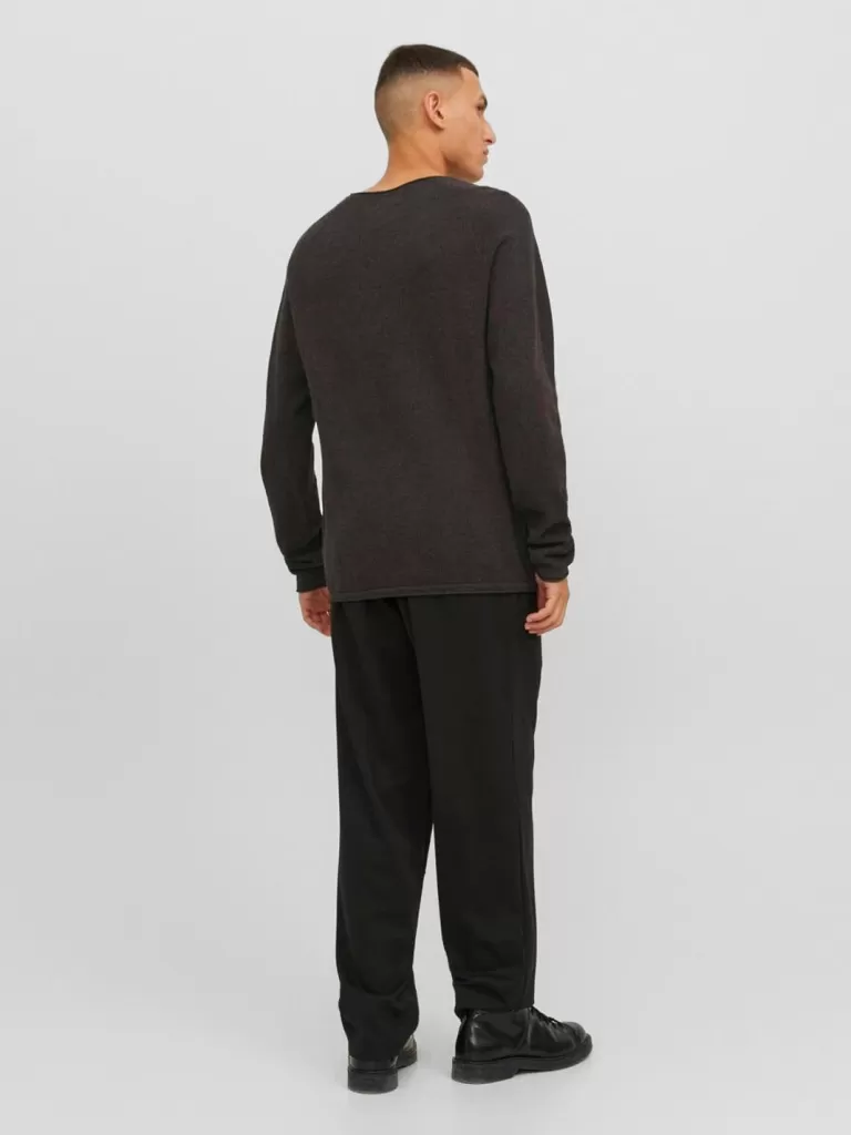JACK & JONES Swetry^Gładki Sweter wkładany przez głowę Brązowy