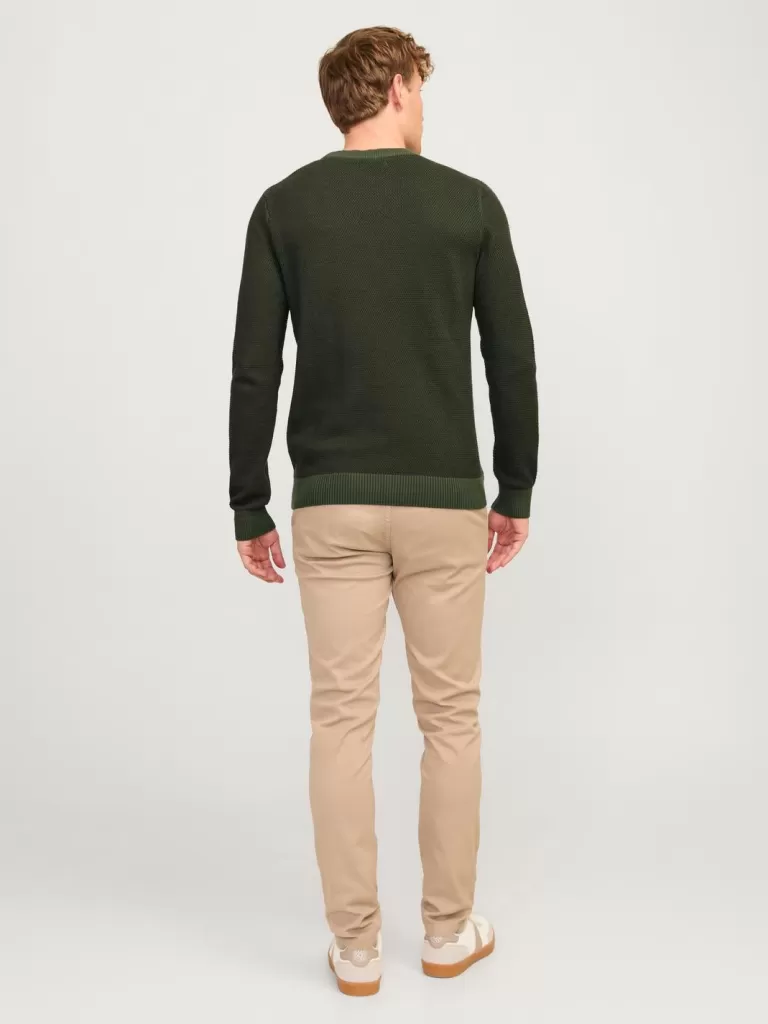 JACK & JONES Swetry^Gładki Sweter wkładany przez głowę Zielony