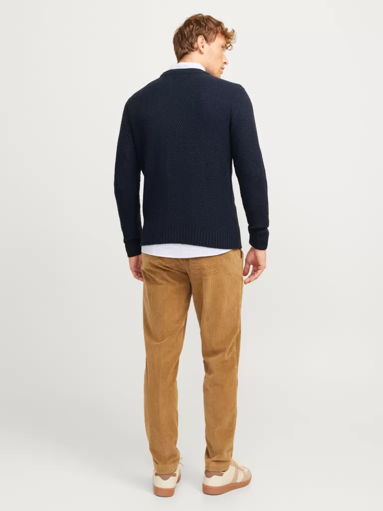 JACK & JONES Swetry^Gładki Sweter wkładany przez głowę Niebieski