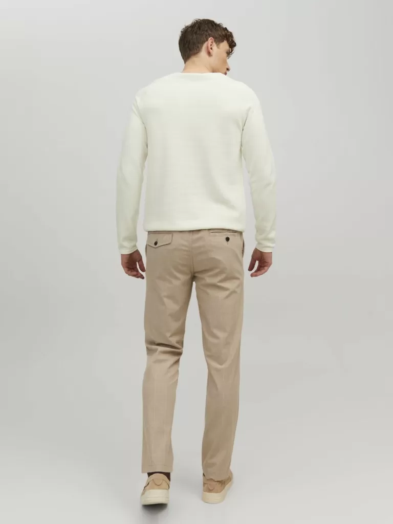 JACK & JONES Swetry^Gładki Sweter wkładany przez głowę Biały