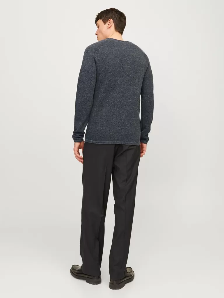 JACK & JONES Swetry^Gładki Sweter wkładany przez głowę Szary