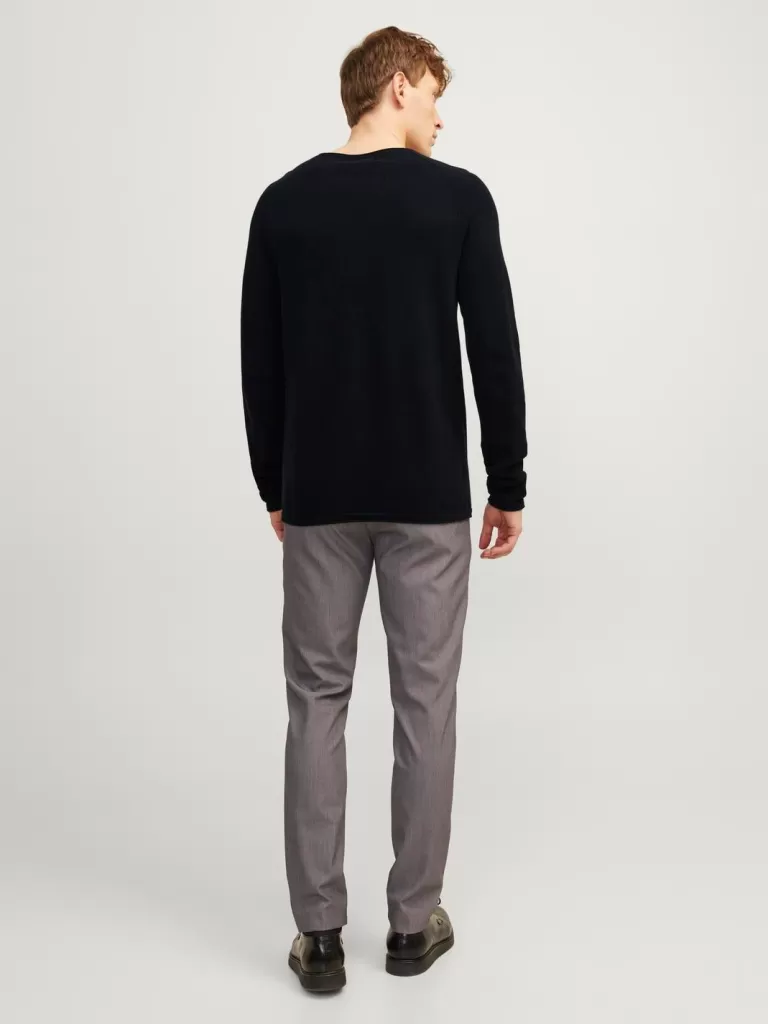 JACK & JONES Swetry^Gładki Sweter wkładany przez głowę Czarny