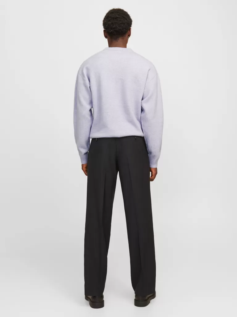 JACK & JONES Swetry^Gładki Sweter wkładany przez głowę Fioletowy