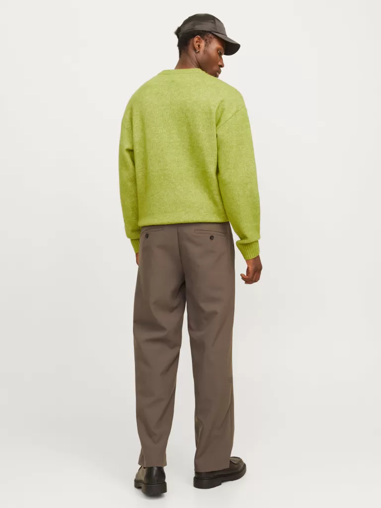 JACK & JONES Swetry^Gładki Sweter wkładany przez głowę Zielony