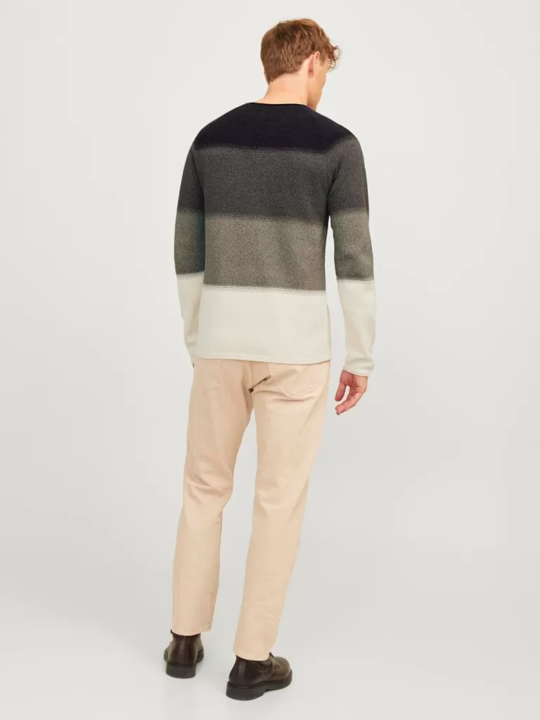 JACK & JONES Swetry^Gładki Sweter wkładany przez głowę Czarny