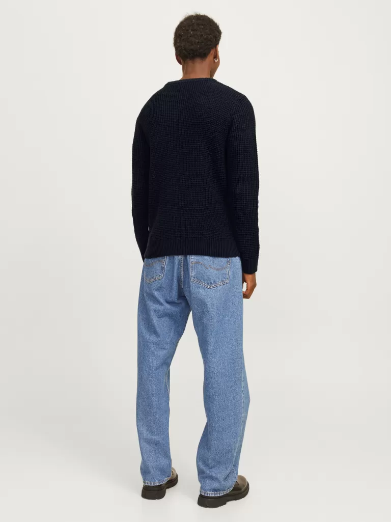 JACK & JONES Swetry^Gładki Sweter wkładany przez głowę Niebieski