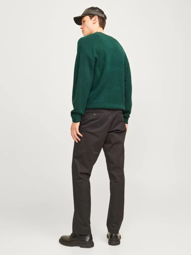 JACK & JONES Swetry^Gładki Sweter wkładany przez głowę Zielony