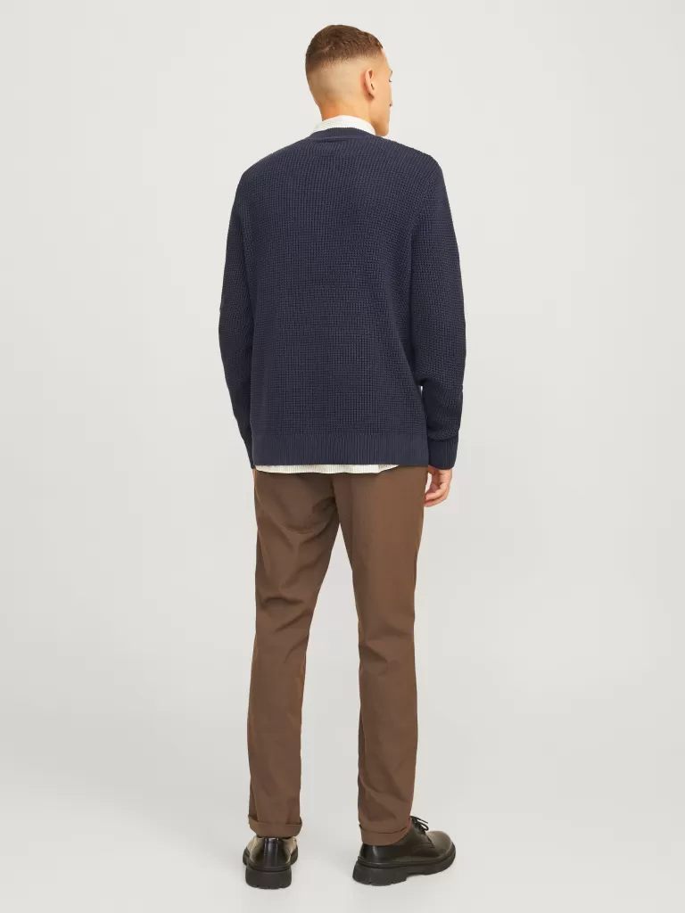 JACK & JONES Swetry^Gładki Sweter wkładany przez głowę Niebieski