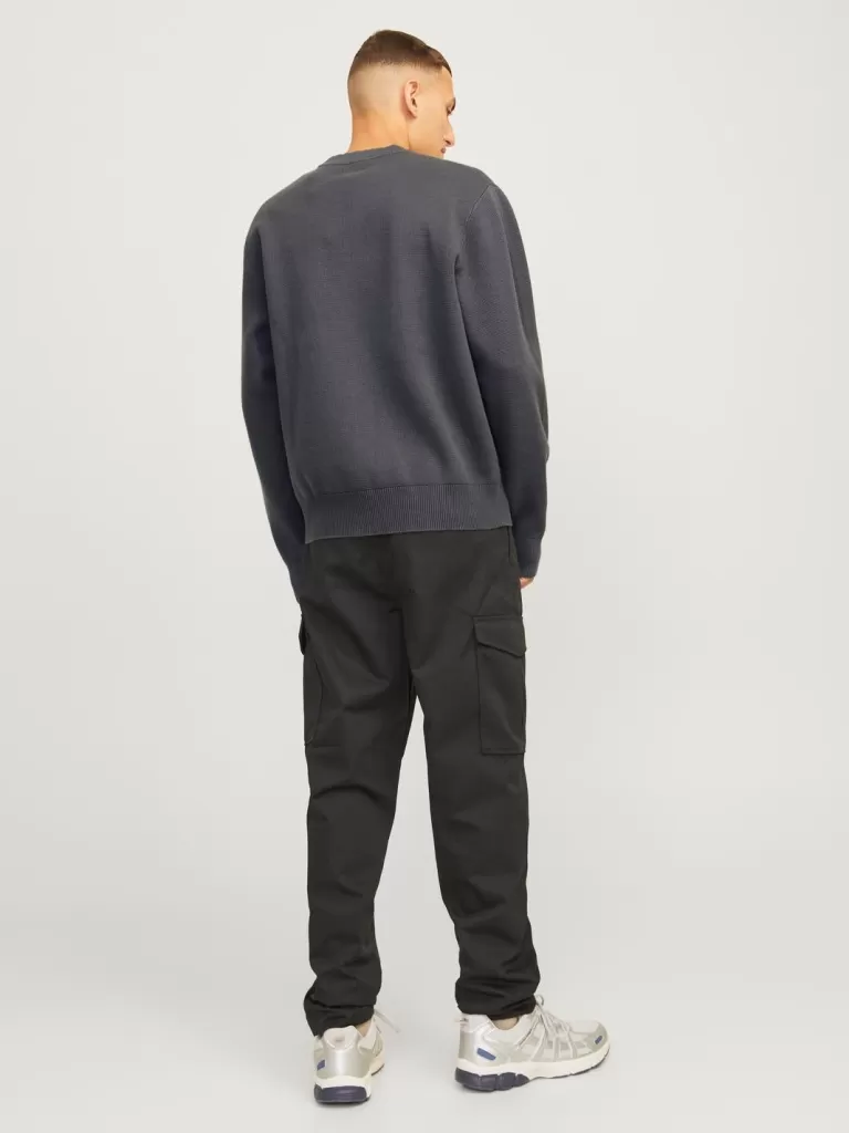 JACK & JONES Swetry^Gładki Sweter wkładany przez głowę Szary