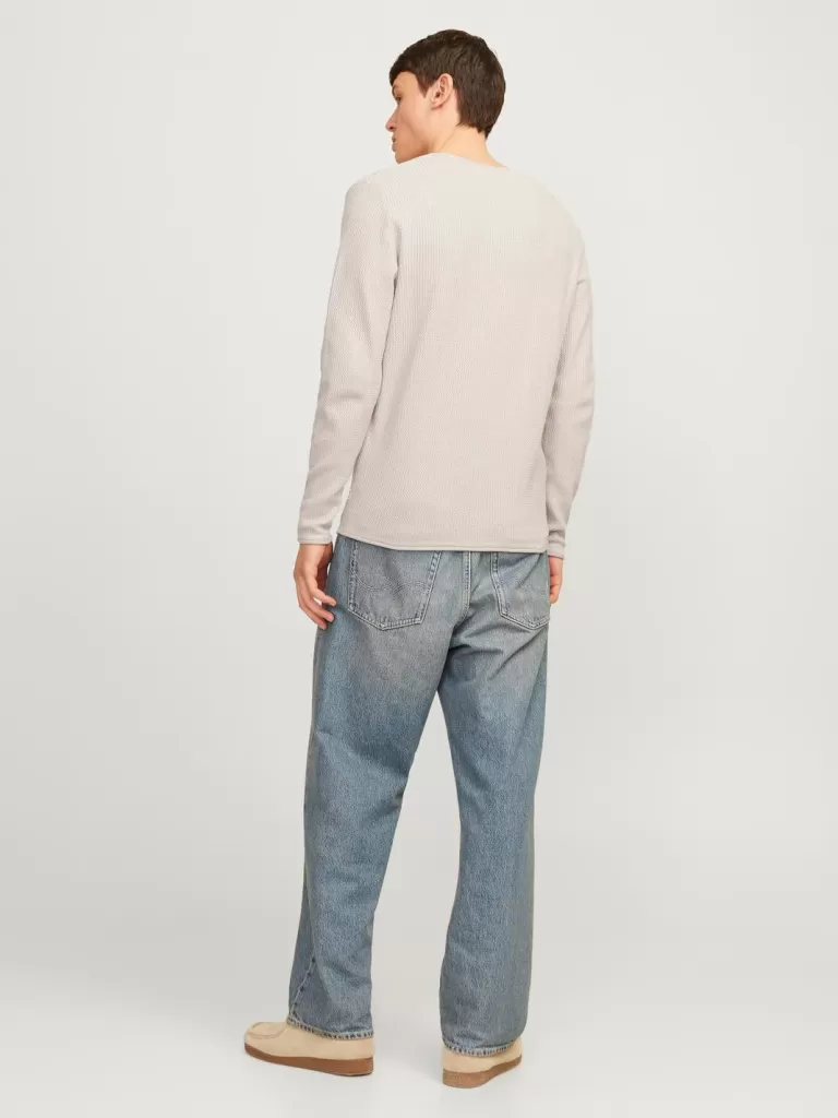 JACK & JONES Swetry^Gładki Sweter wkładany przez głowę Szary