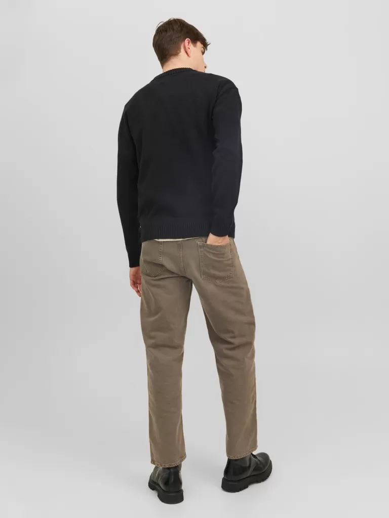 JACK & JONES Swetry^Gładki Sweter wkładany przez głowę Czarny