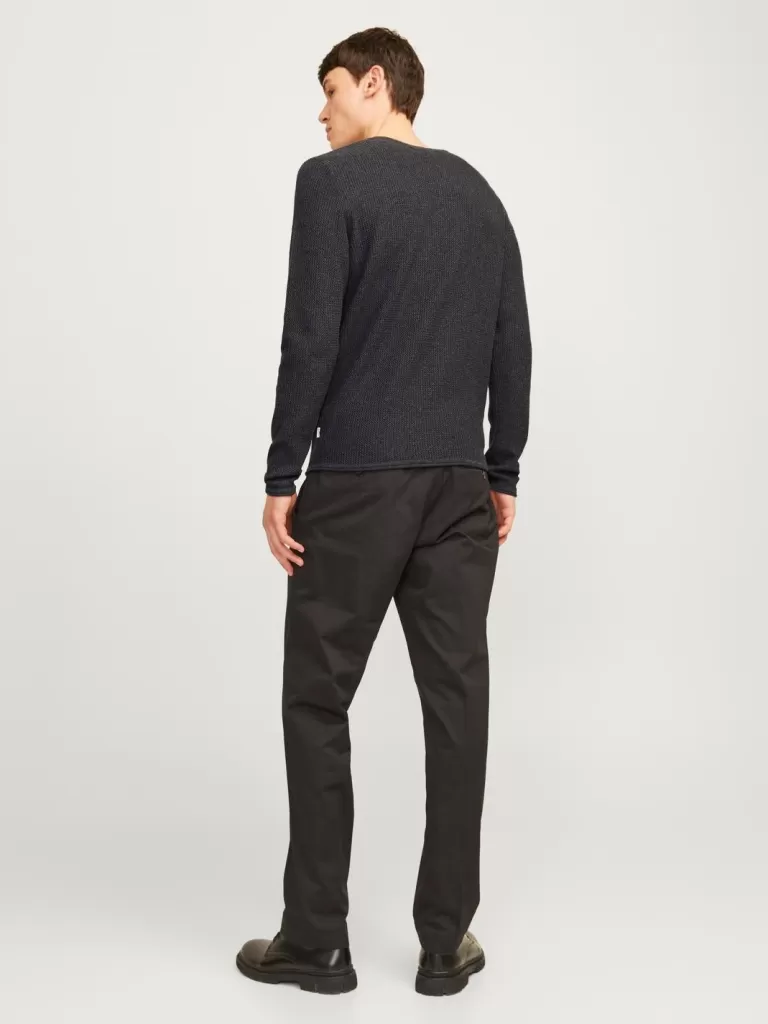 JACK & JONES Swetry^Gładki Sweter wkładany przez głowę Szary