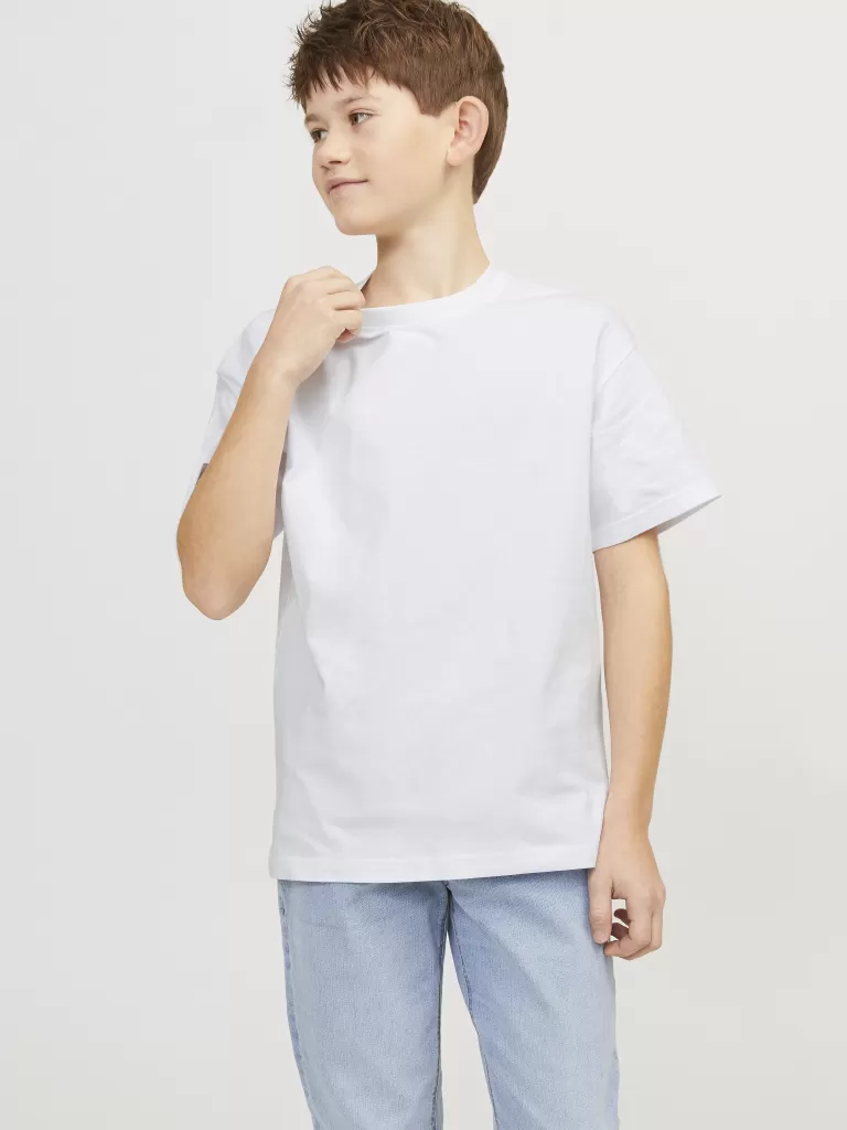 JACK & JONES Koszulki | Wyprzedaż^Gładki T-shirt Junior Biały