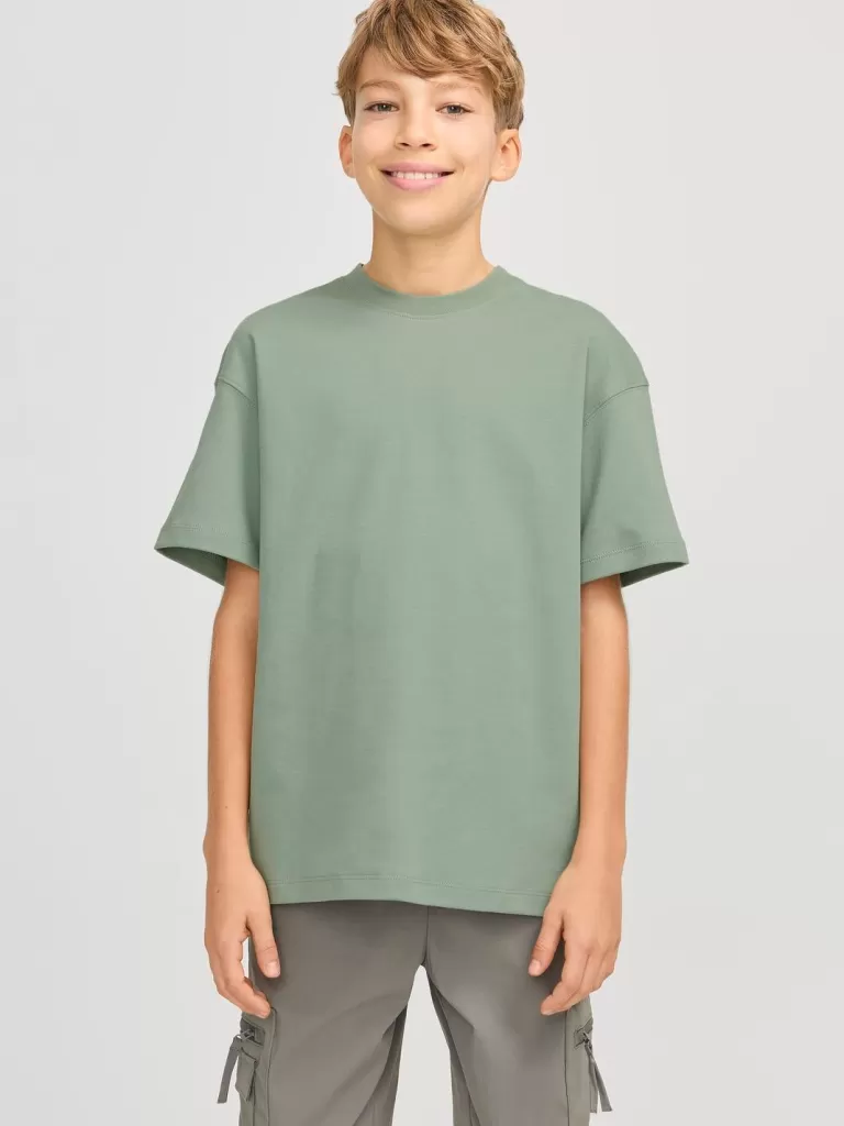 JACK & JONES Koszulki^Gładki T-shirt Junior Zielony