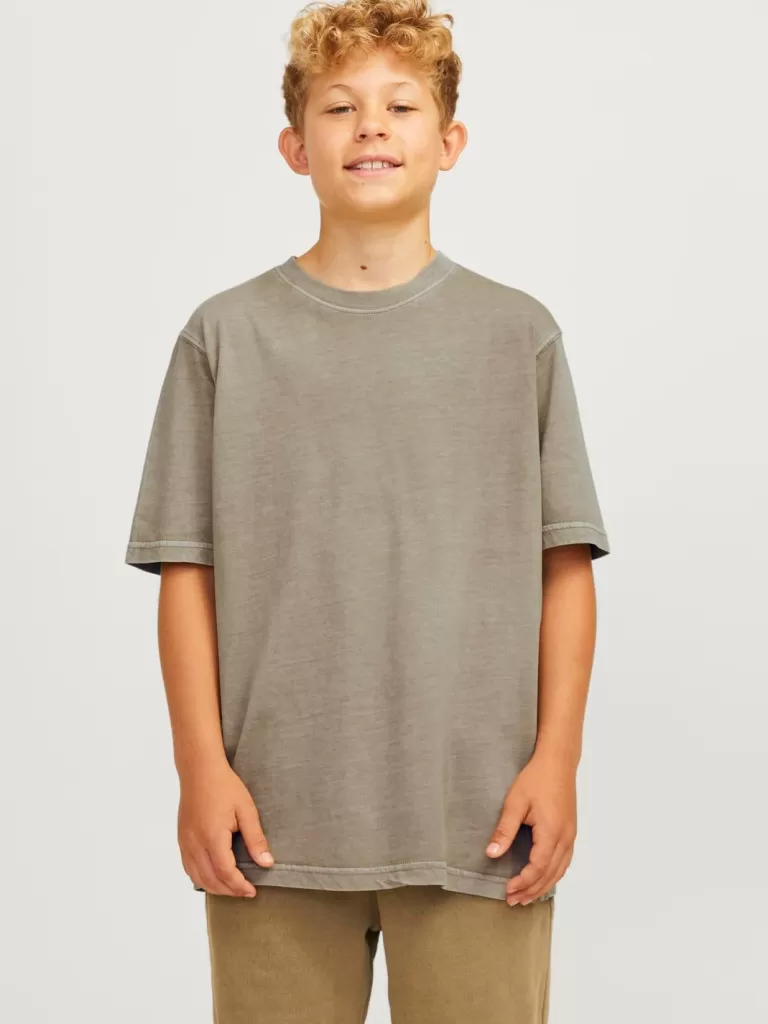 JACK & JONES Koszulki^Gładki T-shirt Junior Beżowy