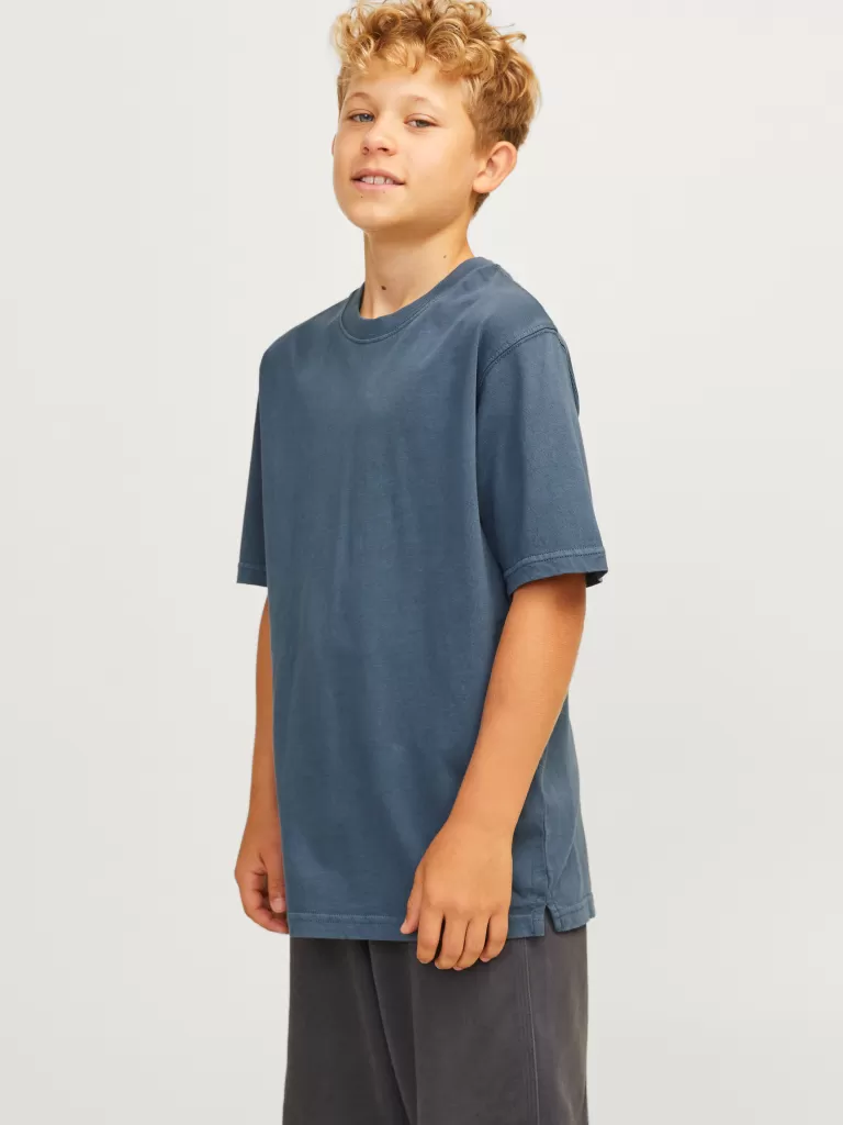 JACK & JONES Koszulki^Gładki T-shirt Junior Niebieski