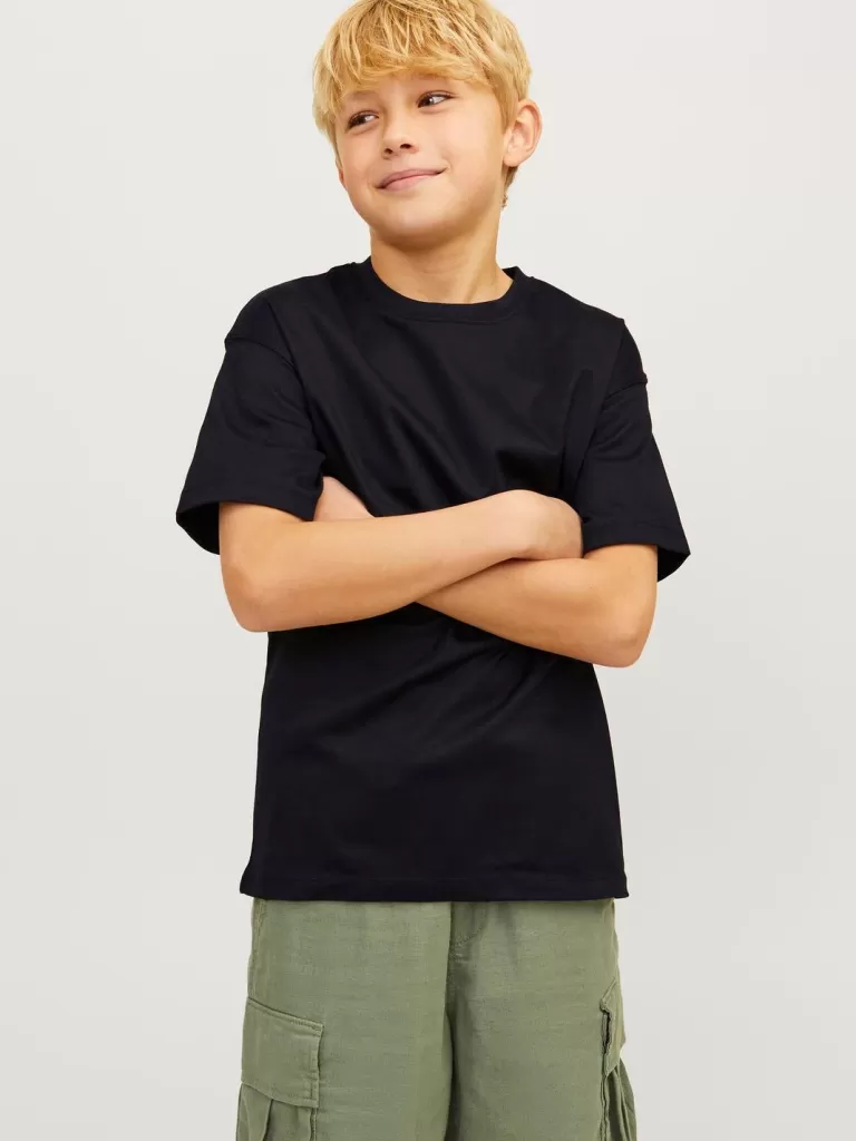 JACK & JONES Koszulki^Gładki T-shirt Junior Czarny