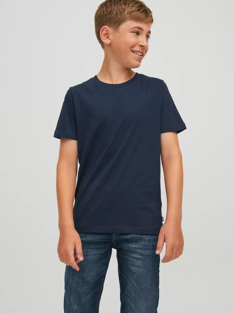 JACK & JONES Koszulki | Wyprzedaż^Gładki T-shirt Junior Niebieski