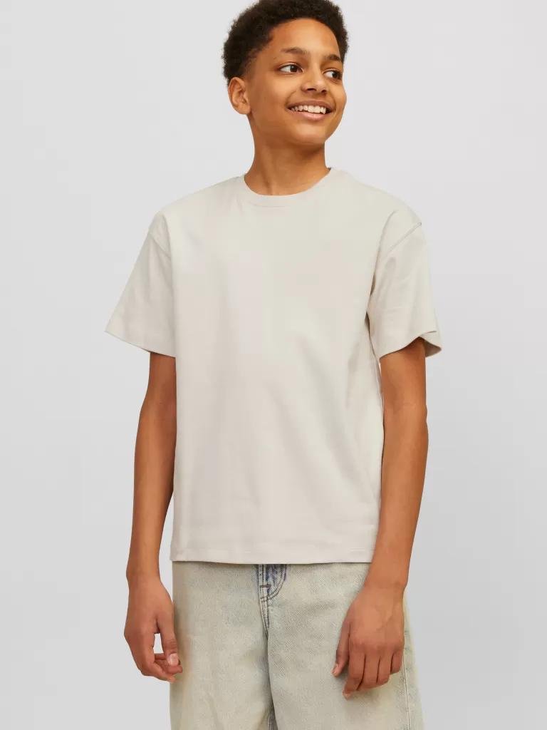 JACK & JONES Koszulki^Gładki T-shirt Junior Beżowy