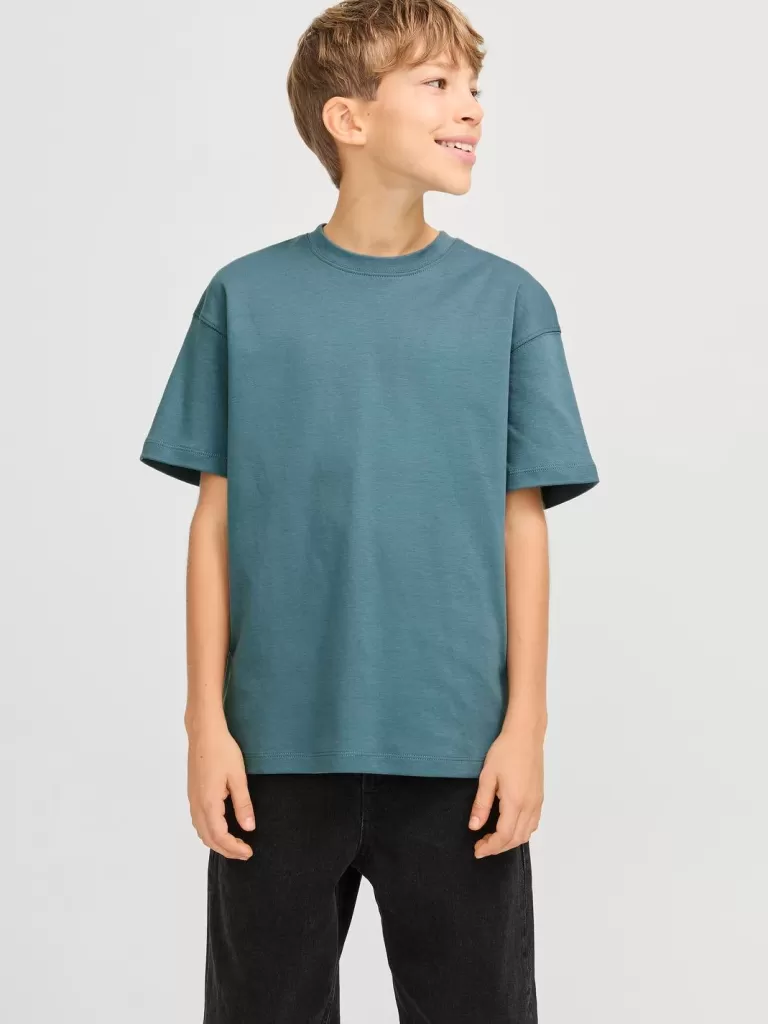 JACK & JONES Koszulki^Gładki T-shirt Junior Niebieski