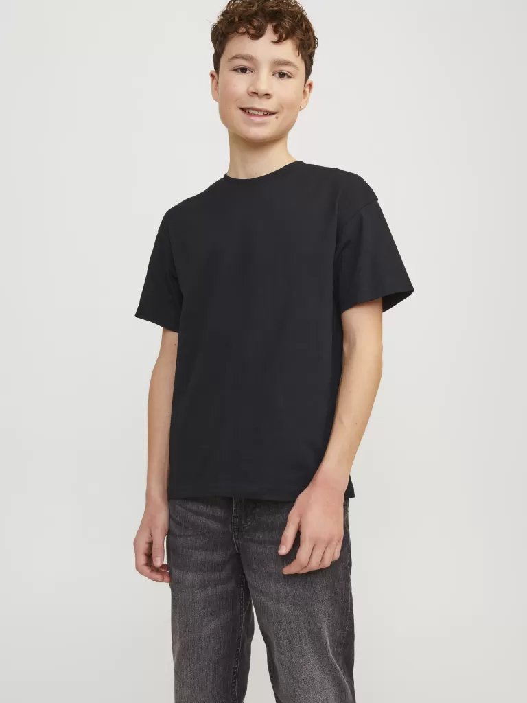 JACK & JONES Koszulki | Wyprzedaż^Gładki T-shirt Junior Czarny